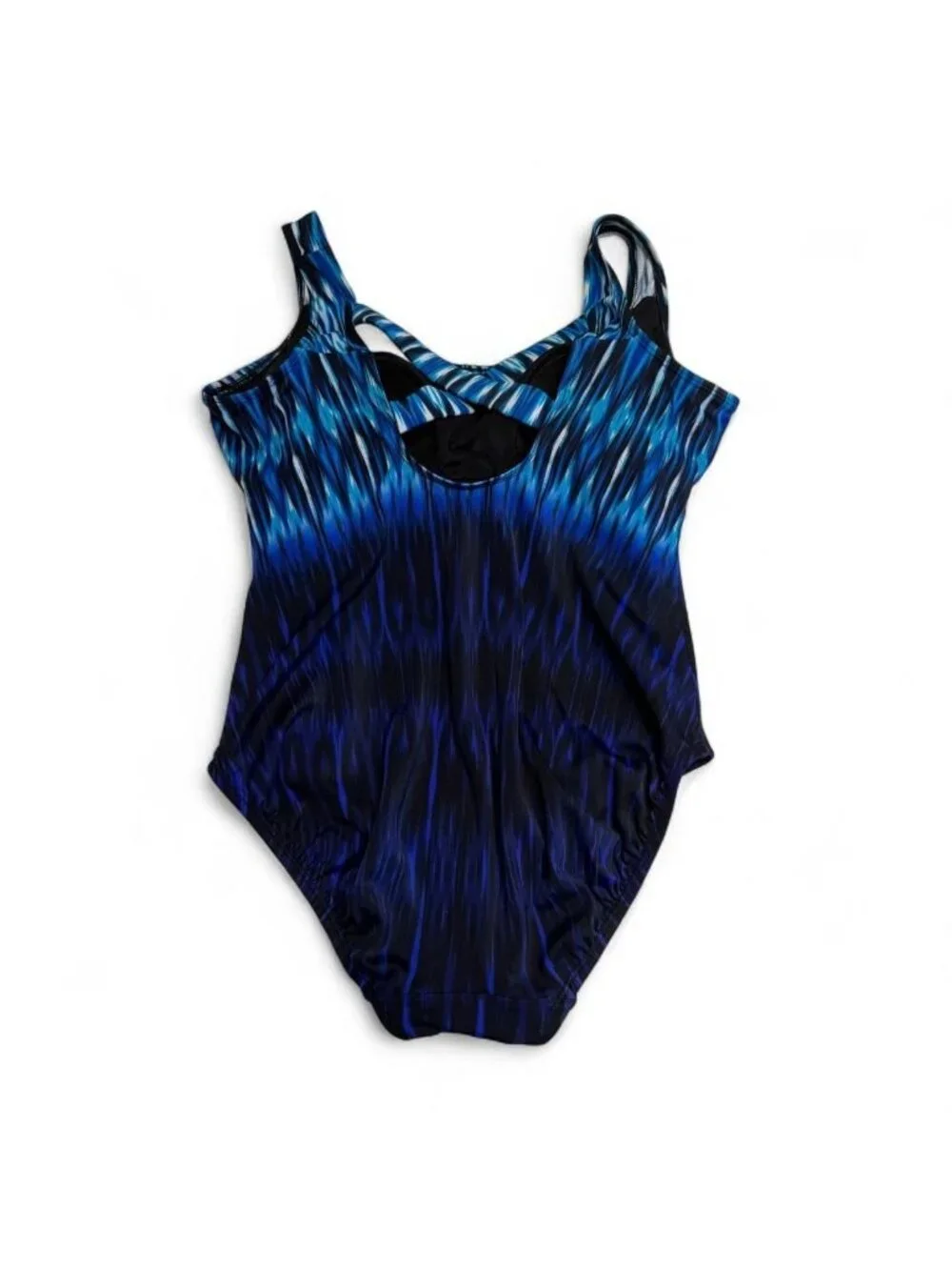St. John's Bay One Piece Swimsuit Women's 10 Blue Summer Vacation Pool Cruise